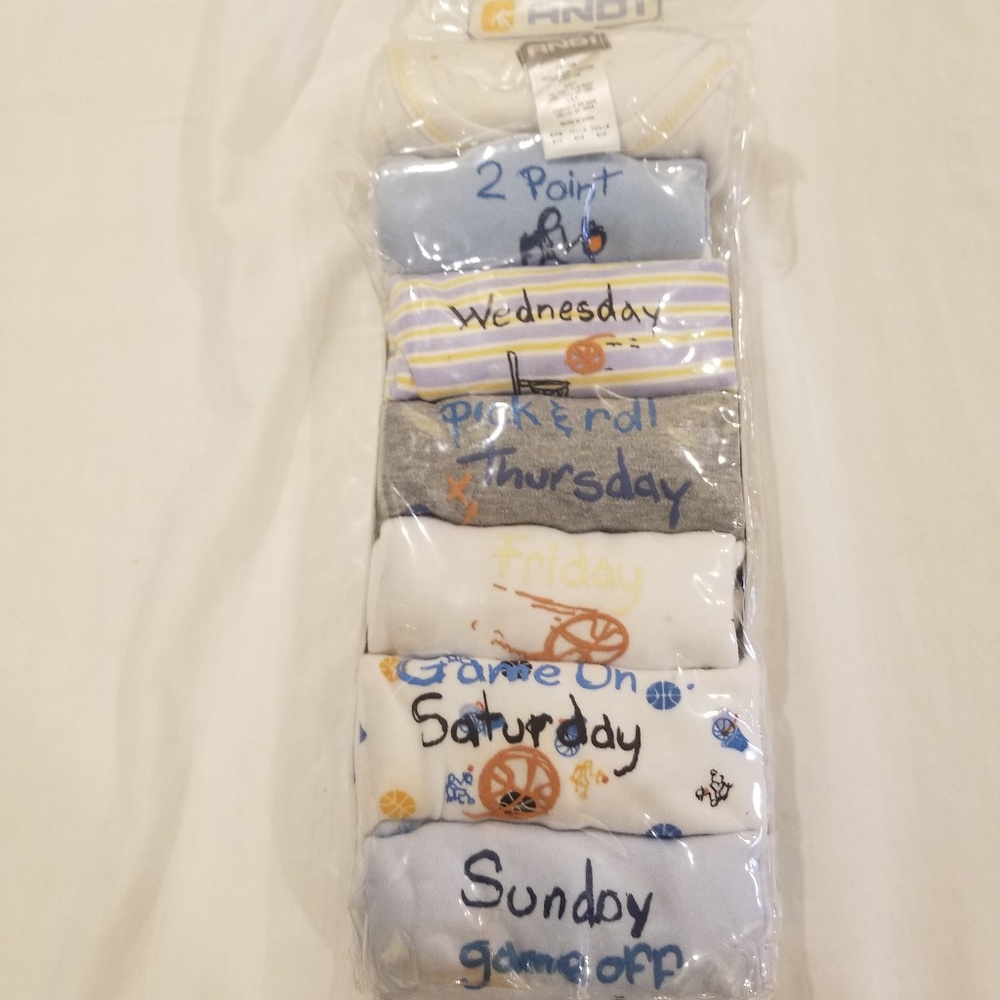 BNIP Days of the Week Onsies